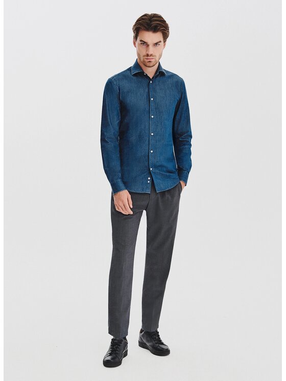 Pako Lorente Pako Lorente Koszula P25WF-1X-016 Niebieski Slim Fit