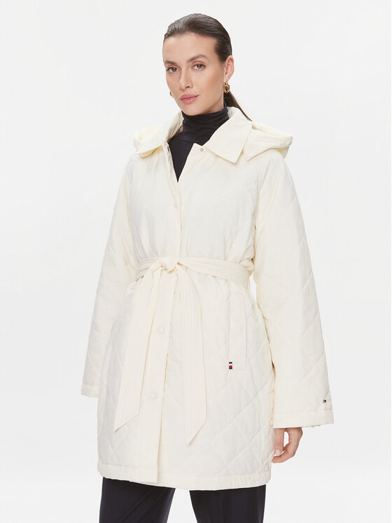 Tommy Hilfiger Tommy Hilfiger Bunda pro přechodné období WW0WW40469 Écru Relaxed Fit