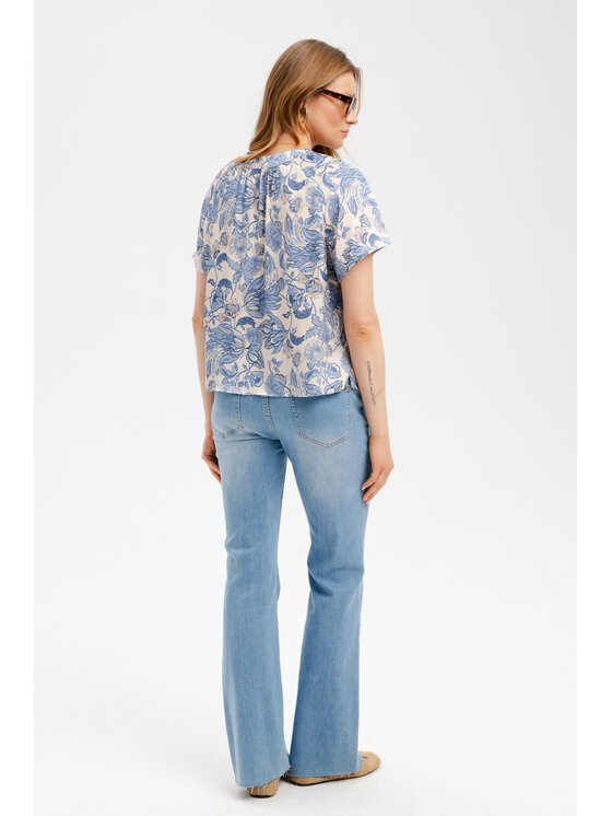 blue shadow blue shadow Bluzka Gala Niebieski Regular Fit