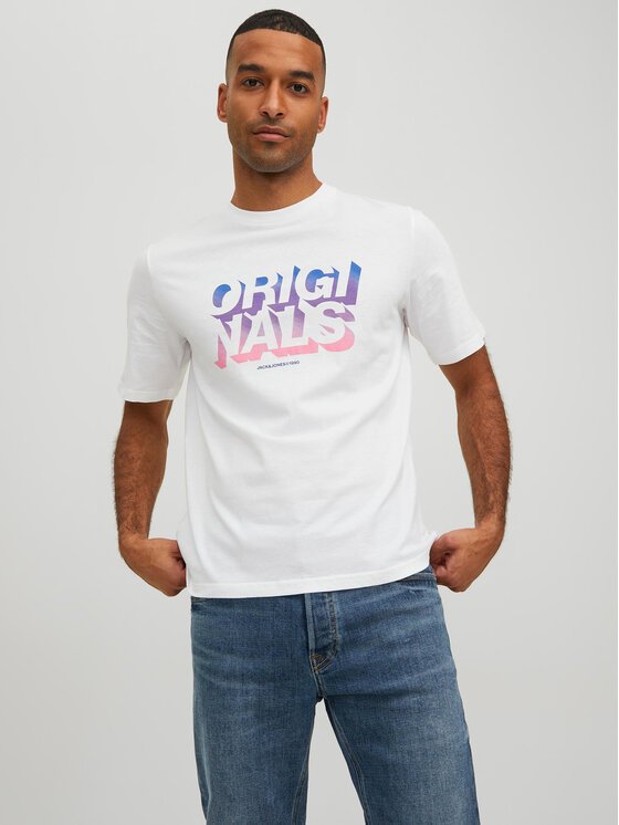 Jack&Jones Tricou Euphori 12232256 Alb Standard Fit