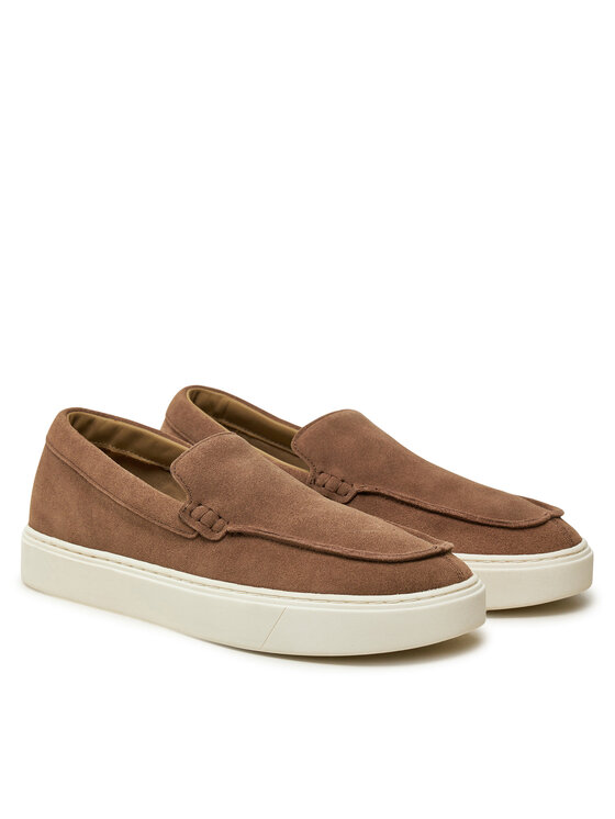 Calvin Klein Calvin Klein Nizki čevlji Moccasin Suede HM0HM01794 Rjava