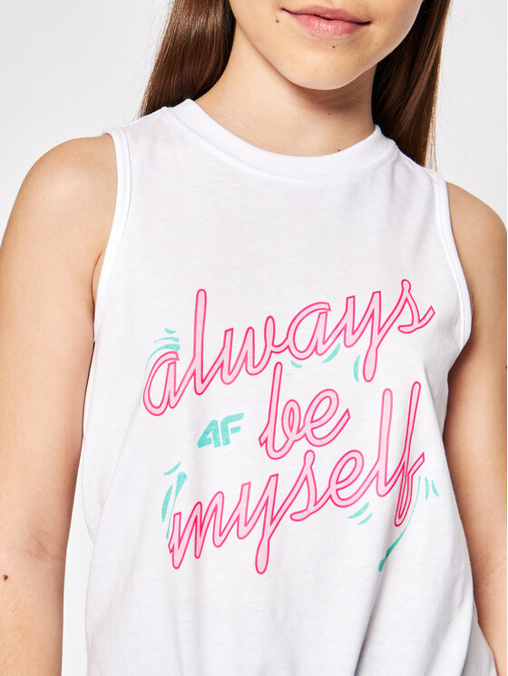 4F 4F Top HJL21-JTSD013 Biały Regular Fit