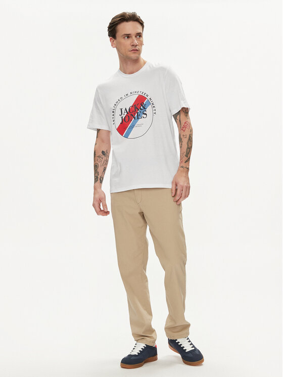 Jack&Jones Jack&Jones Tričko Loof 12248624 Biela Standard Fit