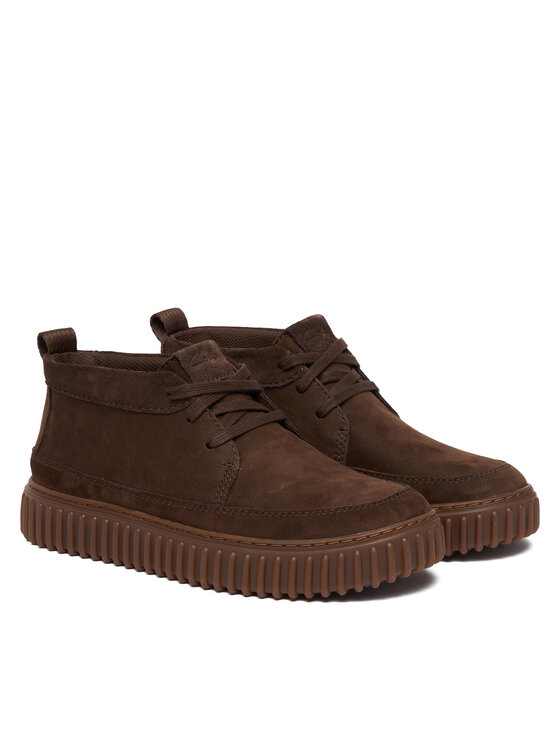 Clarks Clarks Kotníková obuv Torhill LaceHi 26184694 Tmavě hnědá