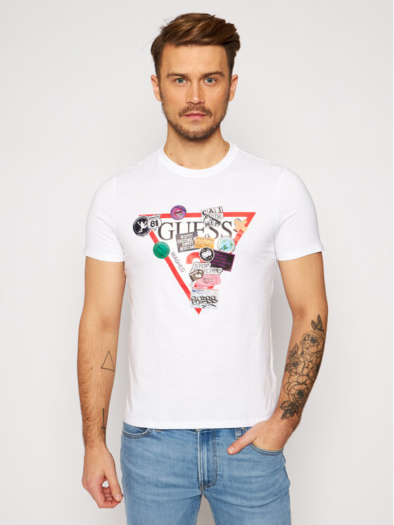 Guess Guess T-Shirt M0BI70 I3Z00 Biały Slim Fit