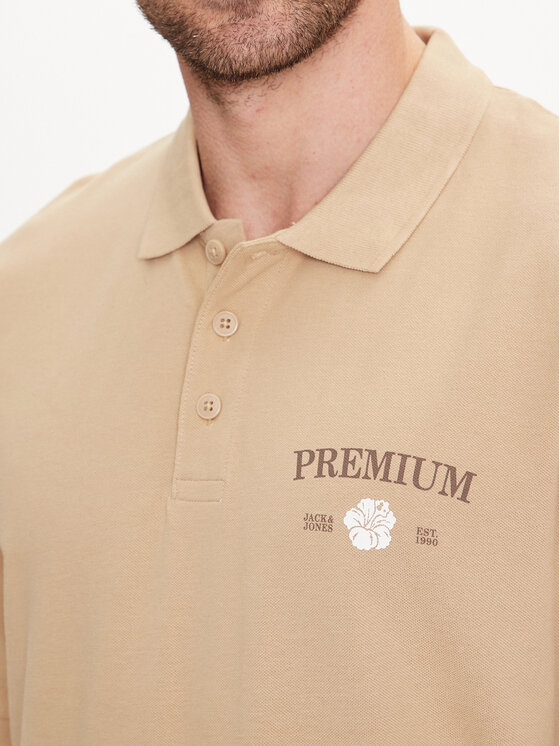 Jack & Jones Jack & Jones Polo Jprblaalfie 12259678 Brązowy Regular Fit