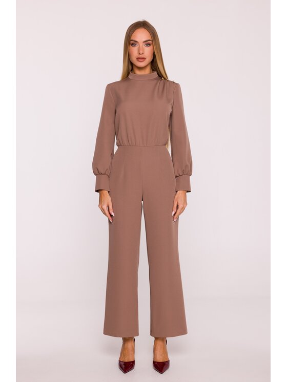 Made of Emotion Made of Emotion Kombinezon M879 Brązowy Modern Fit