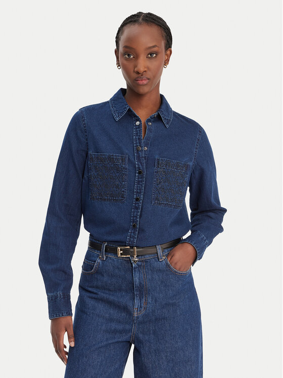 Guess Guess camicia di jeans W6RH82 D6841 Blu scuro Regular Fit