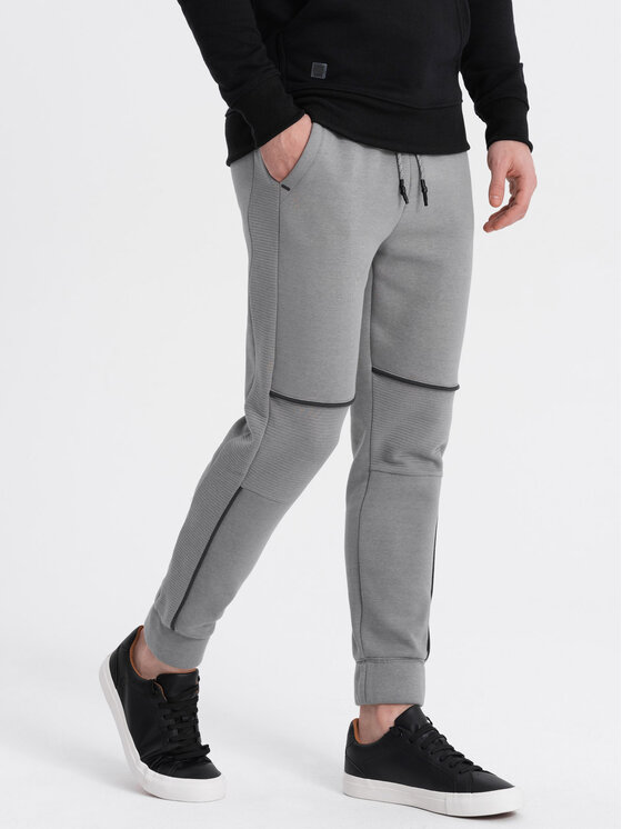 Ombre Ombre Teplákové kalhoty OM-PASK-0145 Šedá Regular Fit