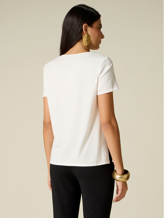 Oltre Oltre T-shirt G384J204556N011 Bianco Regular Fit