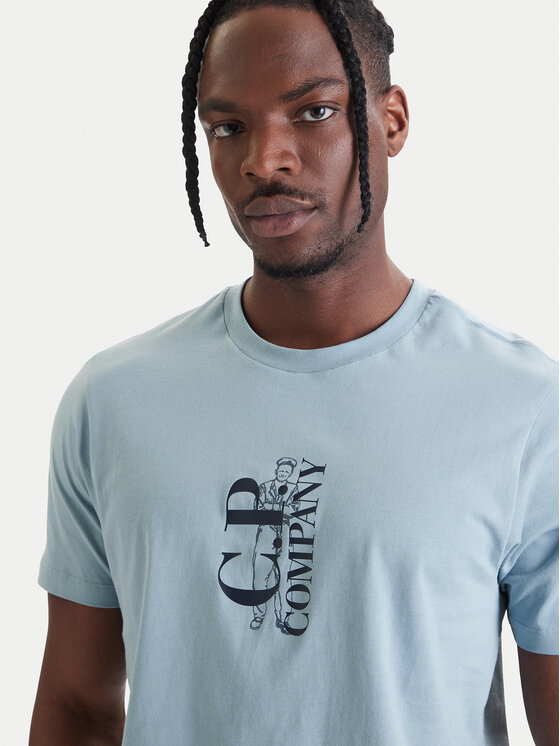 C.P. Company C.P. Company T-shirt 20CMTS084A005100W Svijetloplava Regular Fit