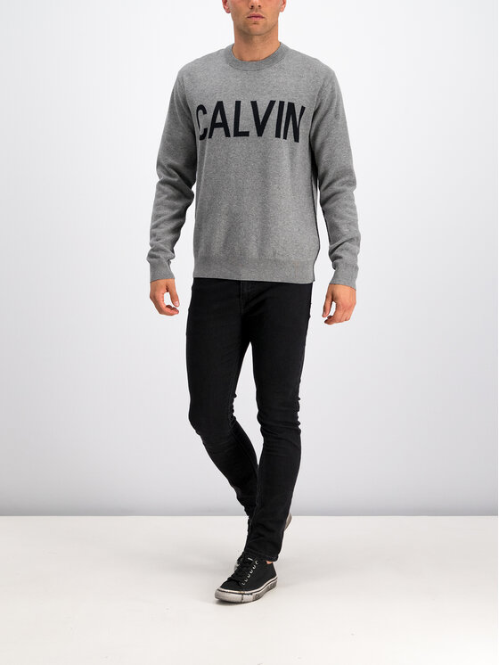 Calvin Klein Jeans Calvin Klein Jeans Sweter J30J313161 Szary Regular Fit