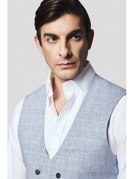 Lancerto Lancerto Kamizelka Dorgali KA131125000003 Niebieski Slim Fit