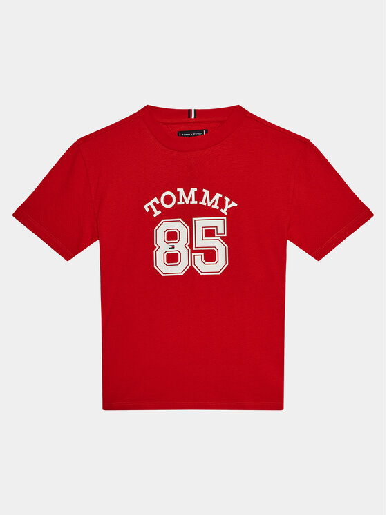 Tommy Hilfiger Tommy Hilfiger T-särk Mesh Varsity Tee S/S KB0KB08683 Punane Regular Fit