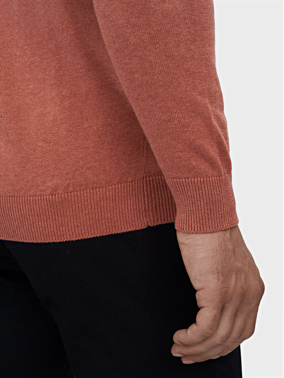 Evenemen Evenemen Sweter V-NECK RUST Miedziany Slim Fit
