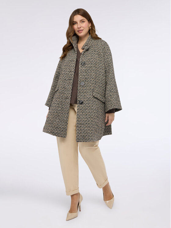 Fiorella Rubino Fiorella Rubino Cappotto 0215L000051N0R2 Écru Slim Fit