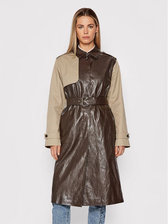 PINKO Pinko Тренч Versailles 1G16KX Y6W7 Кафяв Regular Fit