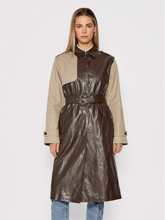 Pinko Tenchcoat Versailles 1G16KX Y6W7 Braun Regular Fit
