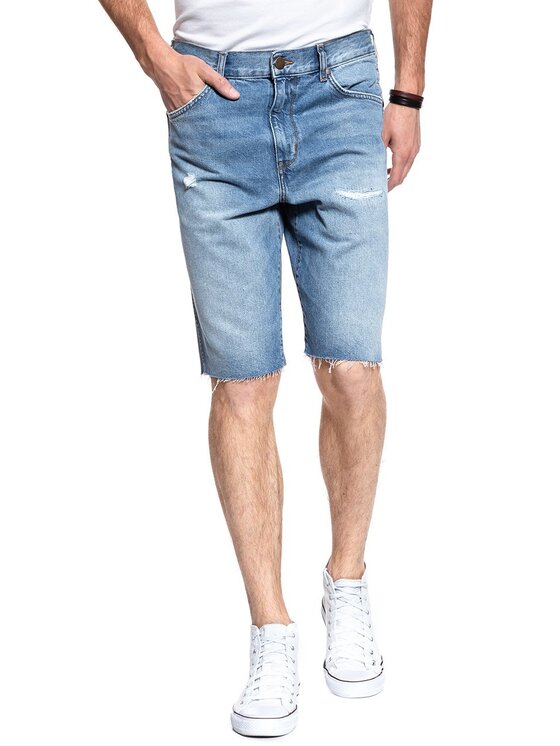Wrangler Wrangler Szorty jeansowe DENIM SHORT Niebieski Regular Fit