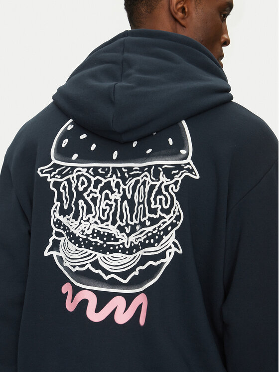 adidas adidas Pulóver Q12 Street Burger JN5694 Sötétkék Loose Fit