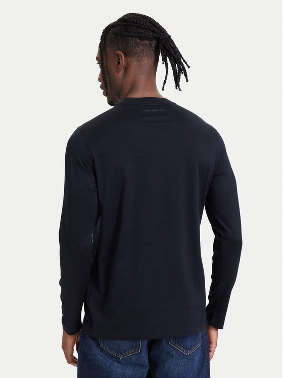 KARL LAGERFELD KARL LAGERFELD Longsleeve 755002 564200 Granatowy Regular Fit