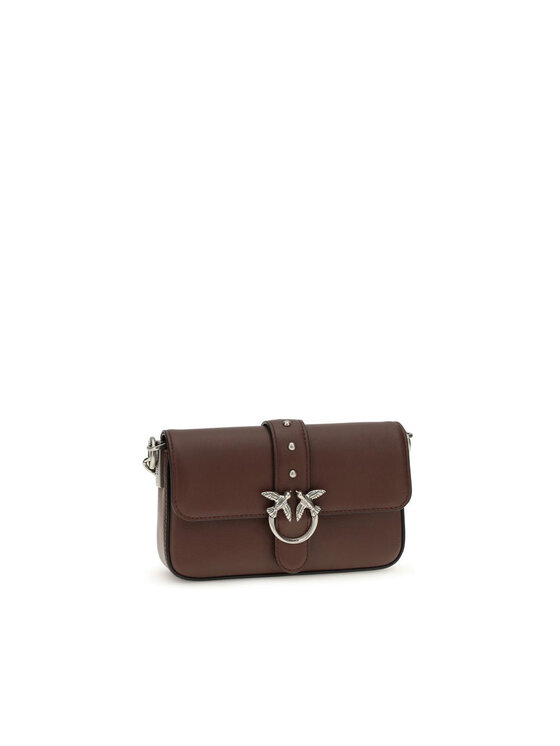 PINKO PINKO Τσάντα Brown Calf Leather Bos Taurus Shoulder Καφέ
