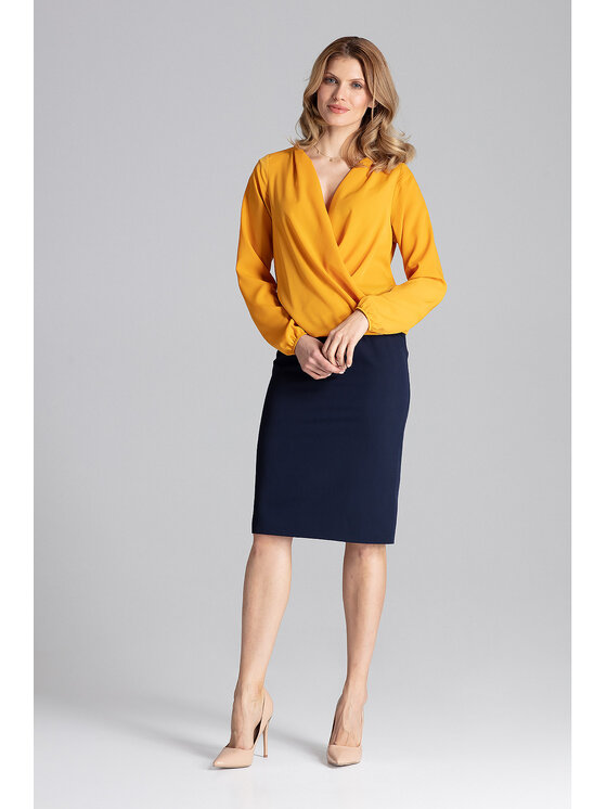 FIGL FIGL Blúzka M659 Žltá Regular Fit