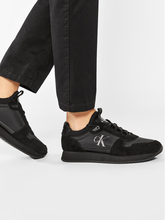 Calvin Klein Jeans Calvin Klein Jeans Tenisice Runner Sock Laceup Ny-Lth YM0YM00553 Crna