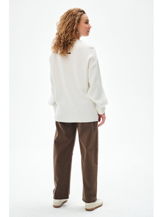 blue shadow blue shadow Sweter Celeste 2 Biały Regular Fit