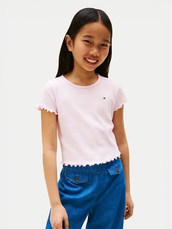 Dziewczęcy T-Shirt Tommy Hilfiger, Rozmiar 16Y, Różowy, Essential KG0KG08590