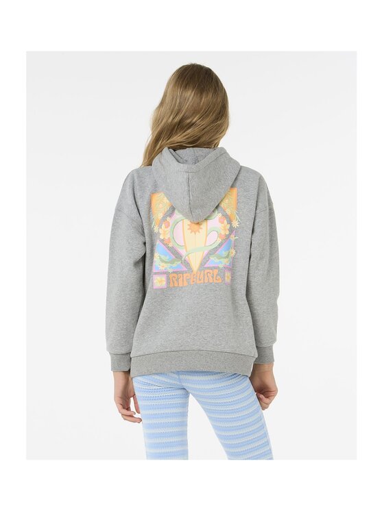 Rip Curl Rip Curl Bluza Island Bliss Hood - Girl Szary Relaxed Fit