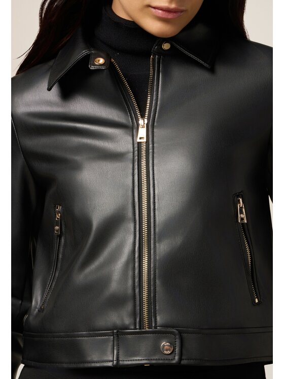 Oltre Oltre Giacca in similpelle R365R002272N033 Nero Slim Fit