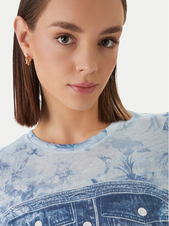 Guess Guess Marškinėliai W6GI44 K3614 Mėlyna Regular Fit