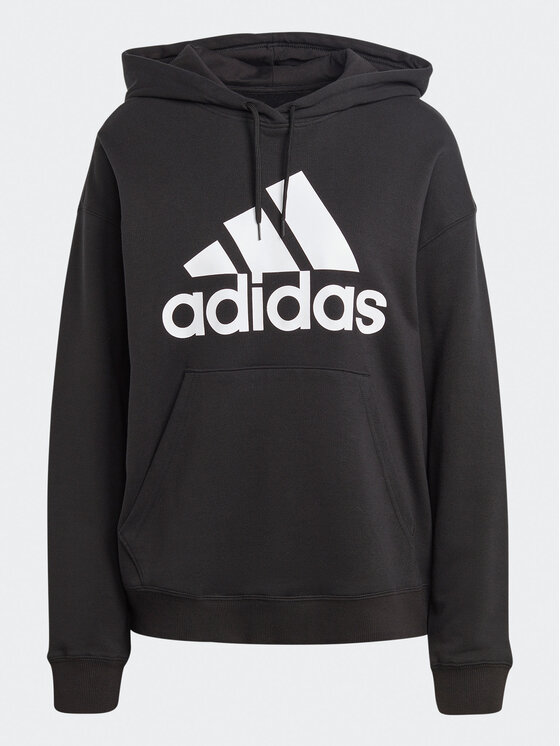 adidas adidas Bluza Essentials Big Logo Oversized French Terry Hoodie HR4934 Czarny Loose Fit