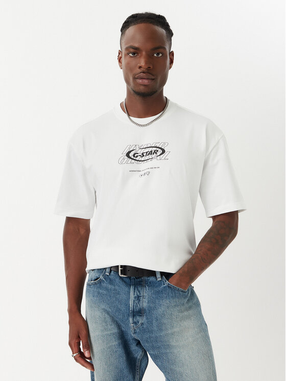 G-Star Raw Tricou Hyper D29377-E385 Alb Relaxed Fit