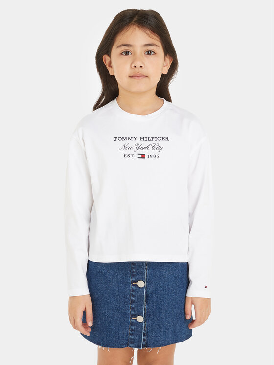 Tommy Hilfiger Tommy Hilfiger Μπλουζάκι KG0KG07643 M Λευκό Regular Fit
