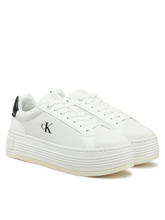 Calvin Klein Jeans Calvin Klein Jeans Laisvalaikio batai Bold Flatf Low Lace Mg YW0YW01766 Balta