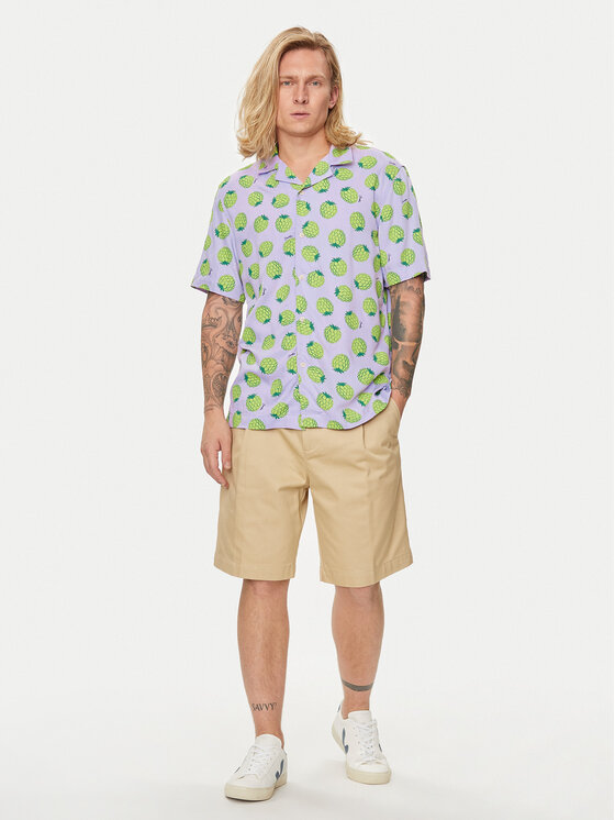 United Colors Of Benetton United Colors Of Benetton Πουκάμισο 5XRBUQ047 Μωβ Regular Fit