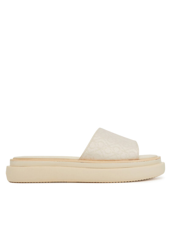 Calvin Klein Calvin Klein Şlapi Flatform Slide Jacq HW0HW02461 Écru