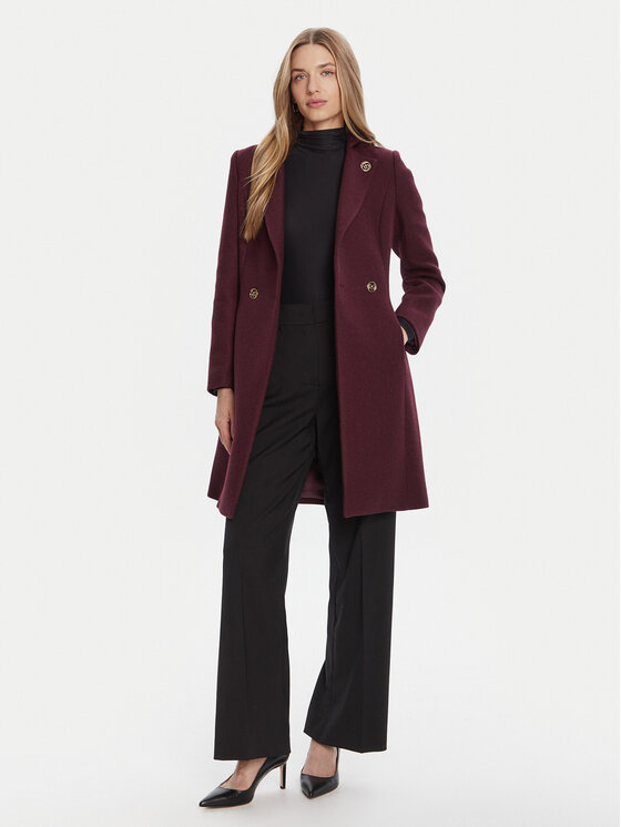 Rinascimento Rinascimento Вовняне пальто CFC0126218003 Бордовий Regular Fit