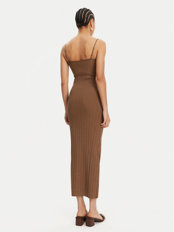 JACQUEMUS JACQUEMUS Sukienka dzianinowa 24E241KN358-2355 Brązowy Regular Fit