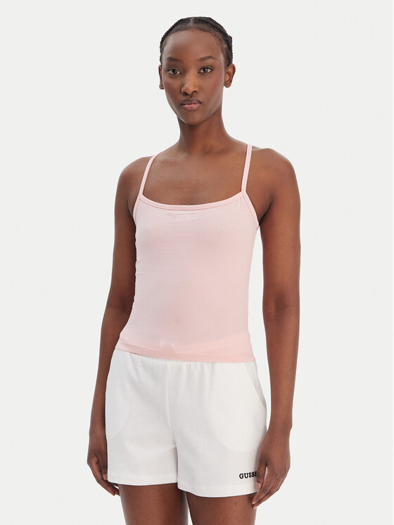 Guess Top E6GP02 J1314 Różowy Regular Fit