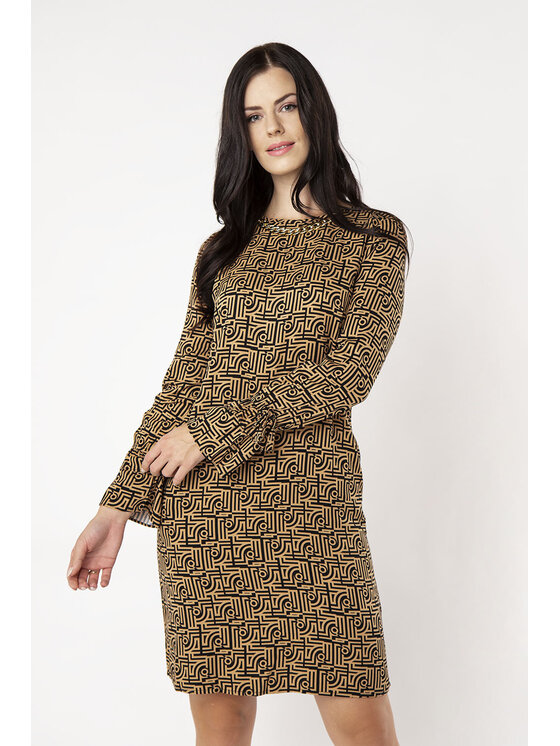 QUIOSQUE QUIOSQUE Každodenné šaty CHAIN DRESS Béžová Regular Fit