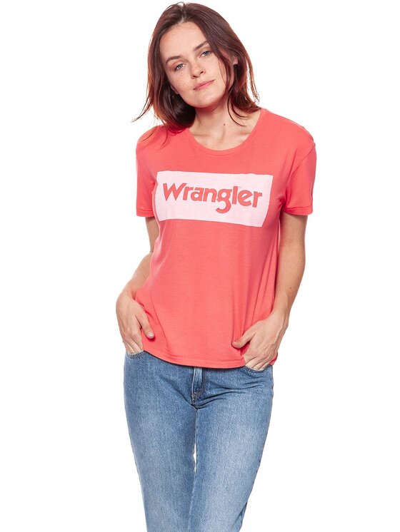 Wrangler Wrangler T-Shirt DRAPE Czerwony Regular Fit
