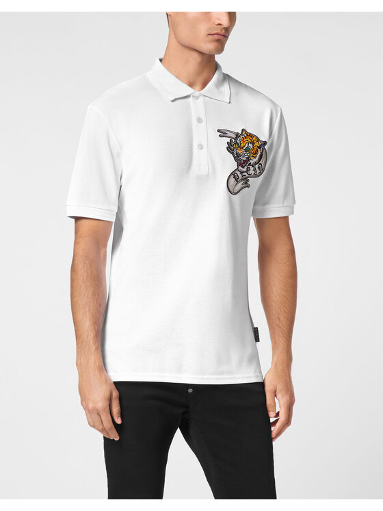 PHILIPP PLEIN PHILIPP PLEIN Polo 14653 Biały Slim Fit
