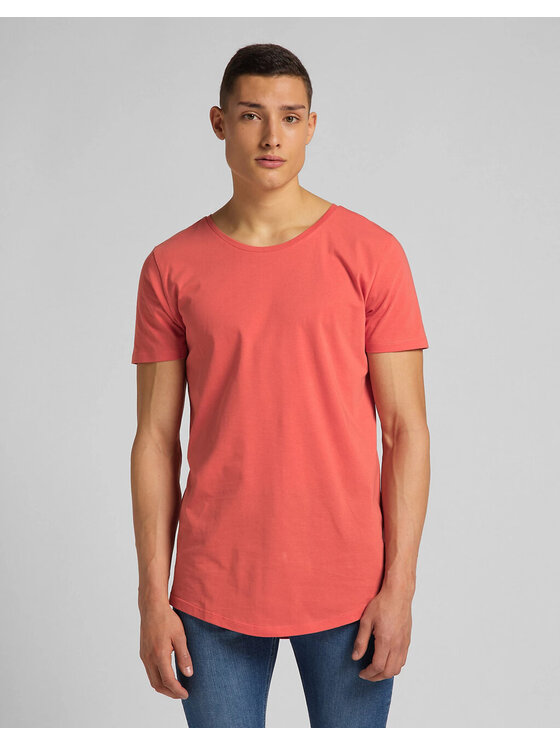 Lee Lee T-Shirt ELONGATED TEE Czerwony Regular Fit