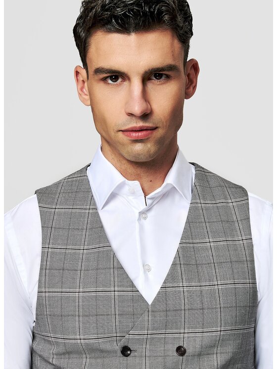 Pako Lorente Pako Lorente Kamizelka garniturowa P26SF-8X-017 Szary Slim Fit