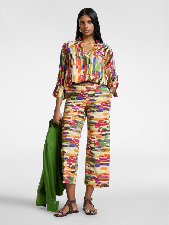 Elena Mirò Elena Mirò Pantaloni di tessuto P020P100471N001 Multicolore Cropp Fit