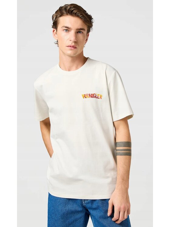 Wrangler Wrangler T-Shirt Big Graphic Tee Biały Regular Fit
