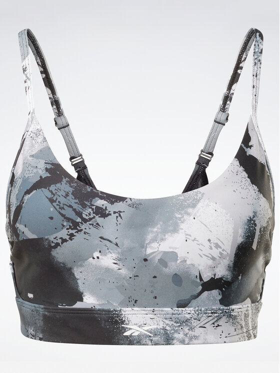 Reebok Reebok Спортен сутиен Lux Strappy Allover Print HS7793 Черен